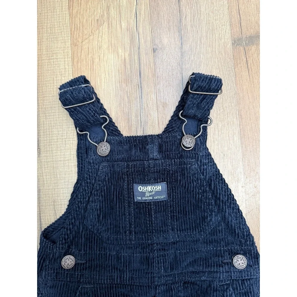 OshKosh B'gosh Baby Navy Corduroy Overalls 9M‎ Adjustable Straps